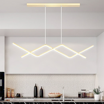 لوستر آویز خطی سفید مدل هفتی هشتی