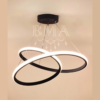 لوستر آویز LED مشکی مدل تک پیچ گرد