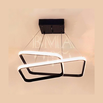 لوستر آویز LED مشکی مدل تک پیچ مربع