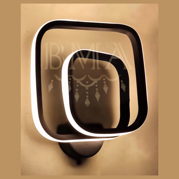 لوستر دیواری LED مشکی مدل تودلی مربع